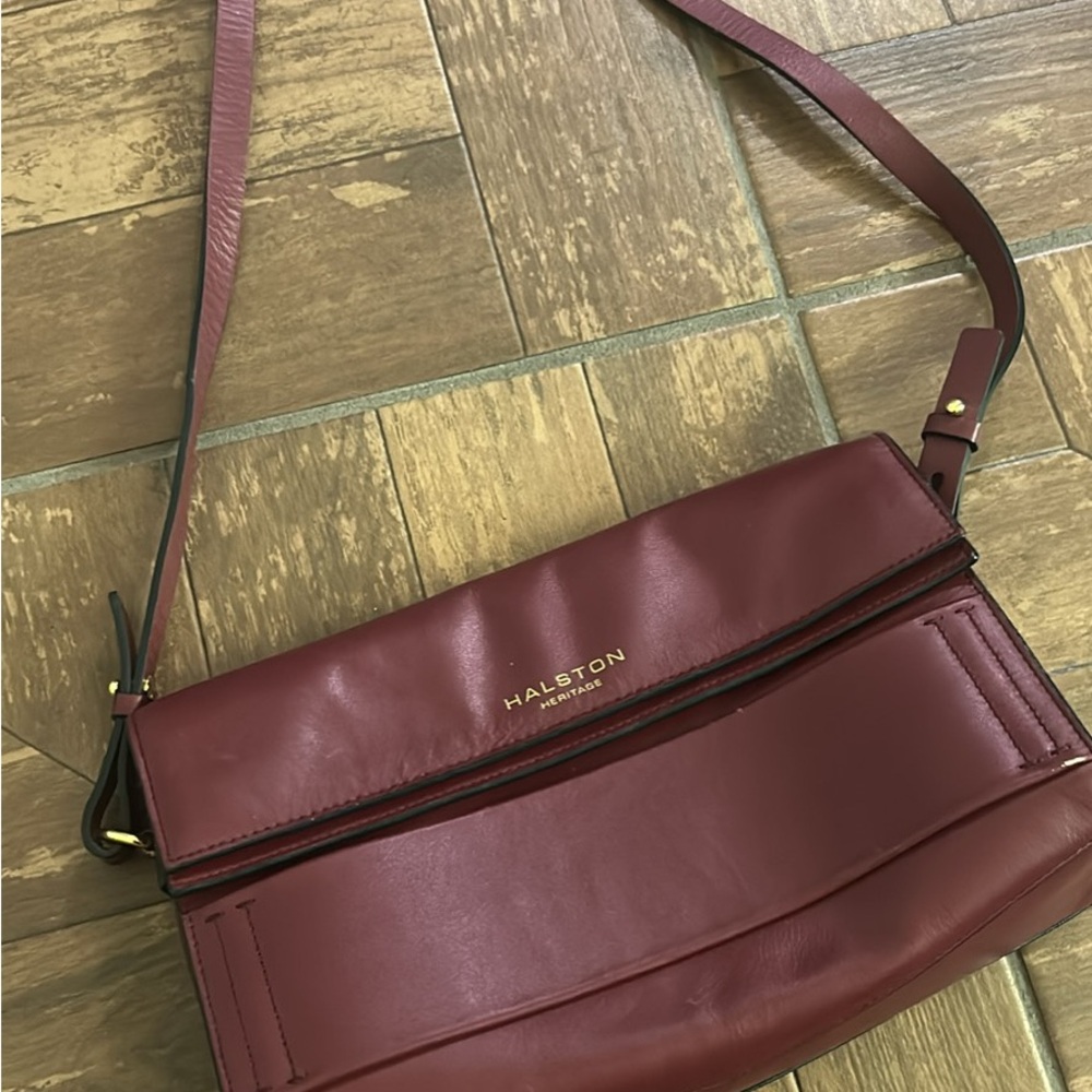 Halston Heritage Wine Crossbody Bag